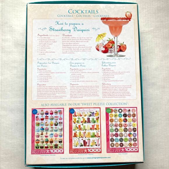 Eurographics 1000 Piece Jigsaw Puzzle: Cocktails - Pre-Owned - Picture 2 of 8